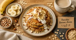 petit déjeuner idées recettes : pancakes banane-avoine
