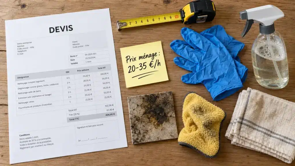 Tarif nettoyage maison particulier : 20 à 35 €/h, devis ménage